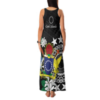 Cook Islands Independence Day Family Matching Tank Maxi Dress and Hawaiian Shirt Kuki Airani Tiare Maori Polynesian Pattern - Black