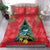 New Zealand Christmas In July Bedding Set Kowhai Tui Bird With Pohutukawa - Red