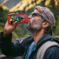 New Zealand Christmas In July 4 in 1 Can Cooler Tumbler Kowhai Tui Bird With Pohutukawa - Red