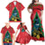 New Zealand Christmas In July Family Matching Off Shoulder Maxi Dress and Hawaiian Shirt Kowhai Tui Bird With Pohutukawa - Red