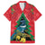 New Zealand Christmas In July Family Matching Short Sleeve Bodycon Dress and Hawaiian Shirt Kowhai Tui Bird With Pohutukawa - Red