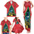 New Zealand Christmas In July Family Matching Tank Maxi Dress and Hawaiian Shirt Kowhai Tui Bird With Pohutukawa - Red