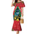 New Zealand Christmas In July Mermaid Dress Kowhai Tui Bird With Pohutukawa - Red