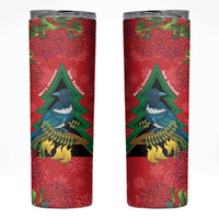 New Zealand Christmas In July Skinny Tumbler Kowhai Tui Bird With Pohutukawa - Red
