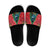 New Zealand Christmas In July Slide Sandals Kowhai Tui Bird With Pohutukawa - Red - Polynesian Pride