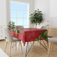 New Zealand Christmas In July Tablecloth Kowhai Tui Bird With Pohutukawa - Red