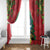 New Zealand Christmas In July Window Curtain Kowhai Tui Bird With Pohutukawa - Red