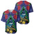 New Zealand Christmas In July Baseball Jersey Kowhai Tui Bird With Pohutukawa - Blue