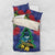 New Zealand Christmas In July Bedding Set Kowhai Tui Bird With Pohutukawa - Blue