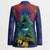 New Zealand Christmas In July Blazer Kowhai Tui Bird With Pohutukawa - Blue - Polynesian Pride