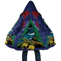 New Zealand Christmas In July Cloak Kowhai Tui Bird With Pohutukawa - Blue - Polynesian Pride