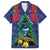 New Zealand Christmas In July Family Matching Short Sleeve Bodycon Dress and Hawaiian Shirt Kowhai Tui Bird With Pohutukawa - Blue
