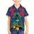 New Zealand Christmas In July Family Matching Short Sleeve Bodycon Dress and Hawaiian Shirt Kowhai Tui Bird With Pohutukawa - Blue