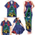 New Zealand Christmas In July Family Matching Tank Maxi Dress and Hawaiian Shirt Kowhai Tui Bird With Pohutukawa - Blue