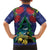 New Zealand Christmas In July Kid Hawaiian Shirt Kowhai Tui Bird With Pohutukawa - Blue