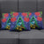 New Zealand Christmas In July Pillow Cover Kowhai Tui Bird With Pohutukawa - Blue - Polynesian Pride