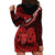 Polynesian Pride Aries Zodiac Hoodie Dress Astrological Sign Tribal Plumeria Red Galaxy LT14 - Polynesian Pride