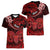 Polynesian Pride Aries Zodiac Women V Neck T Shirt Astrological Sign Tribal Plumeria Red Galaxy LT14 - Polynesian Pride