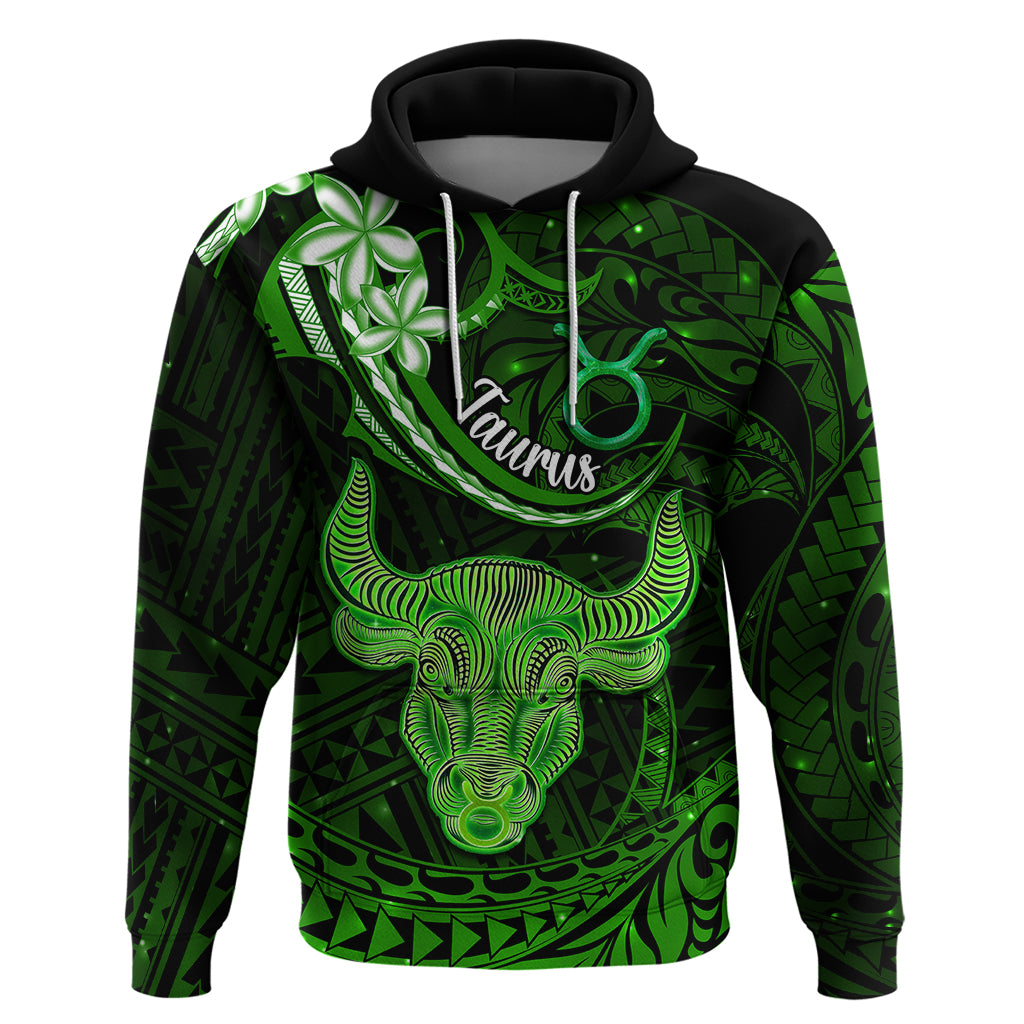 Polynesian Pride Taurus Zodiac Hoodie Astrological Sign Tribal Plumeria Green Galaxy LT14 Green - Polynesian Pride