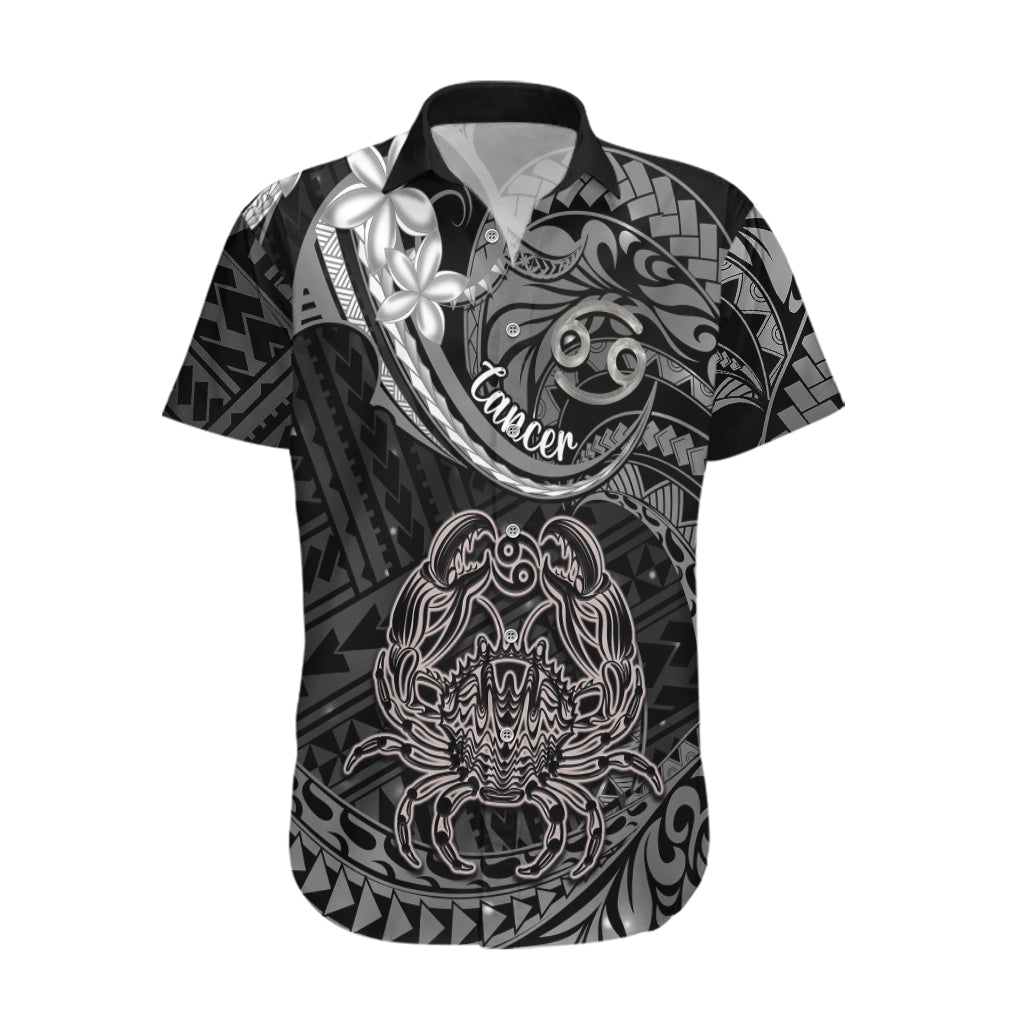 Polynesian Pride Cancer Zodiac Hawaiian Shirt Astrological Sign Tribal Plumeria Grey Galaxy LT14 Grey - Polynesian Pride