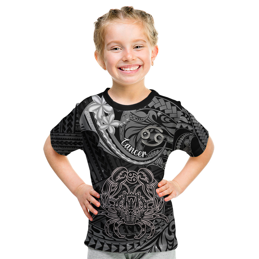Polynesian Pride Cancer Zodiac Kid T Shirt Astrological Sign Tribal Plumeria Grey Galaxy LT14 Grey - Polynesian Pride