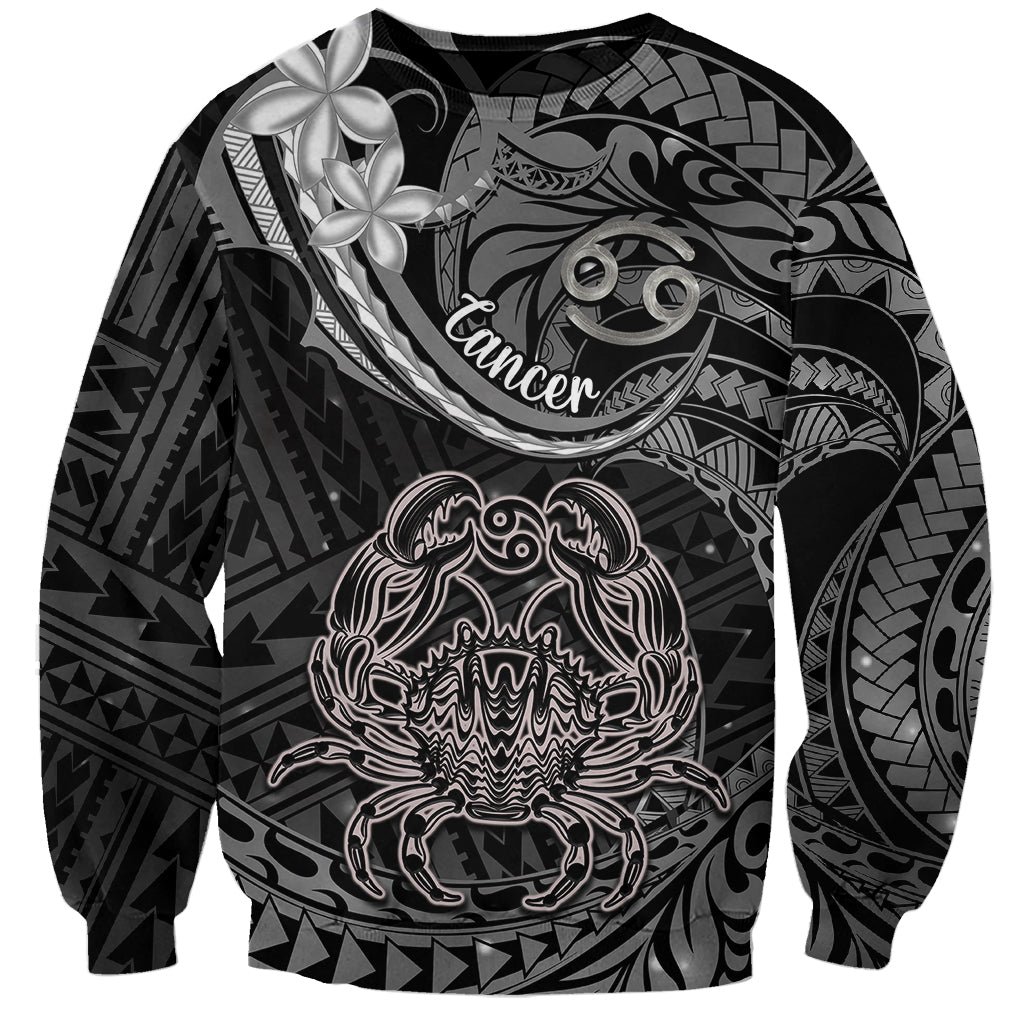 Polynesian Pride Cancer Zodiac Sweatshirt Astrological Sign Tribal Plumeria Grey Galaxy LT14 Unisex Grey - Polynesian Pride