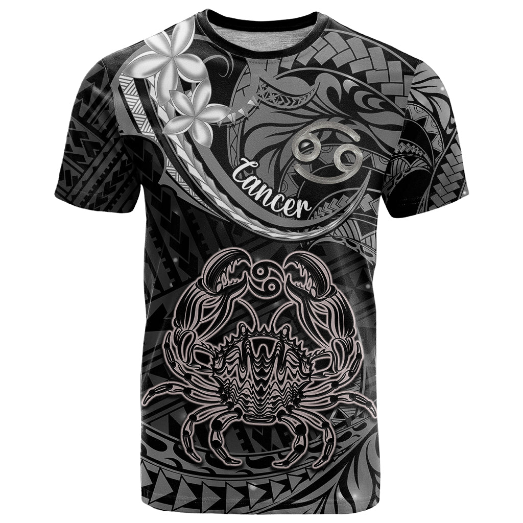 Polynesian Pride Cancer Zodiac T Shirt Astrological Sign Tribal Plumeria Grey Galaxy LT14 Grey - Polynesian Pride