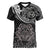 Polynesian Pride Cancer Zodiac Women V Neck T Shirt Astrological Sign Tribal Plumeria Grey Galaxy LT14 Female Grey - Polynesian Pride