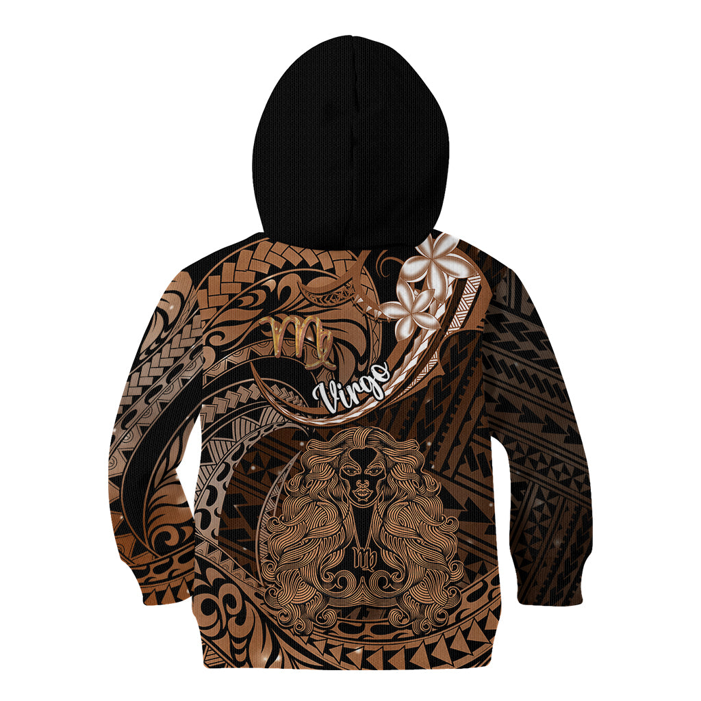 Polynesian Pride Virgo Zodiac Kid Hoodie Astrological Sign Tribal Plumeria Brown Galaxy LT14 - Polynesian Pride