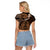 Polynesian Pride Virgo Zodiac Raglan Cropped T Shirt Astrological Sign Tribal Plumeria Brown Galaxy LT14 - Polynesian Pride