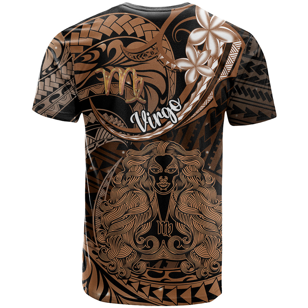 Polynesian Pride Virgo Zodiac T Shirt Astrological Sign Tribal Plumeria Brown Galaxy LT14 - Polynesian Pride