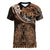 Polynesian Pride Virgo Zodiac Women V Neck T Shirt Astrological Sign Tribal Plumeria Brown Galaxy LT14 Female Brown - Polynesian Pride