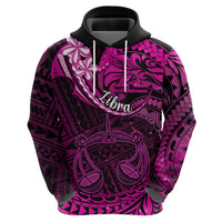 Polynesian Pride Libra Zodiac Hoodie Astrological Sign Tribal Plumeria Pink Galaxy LT14 - Polynesian Pride