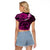 Polynesian Pride Libra Zodiac Raglan Cropped T Shirt Astrological Sign Tribal Plumeria Pink Galaxy LT14 - Polynesian Pride