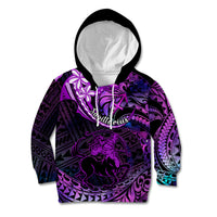 Polynesian Pride Sagittarius Zodiac Kid Hoodie Astrological Sign Tribal Plumeria Purple Galaxy LT14 Hoodie Purple - Polynesian Pride