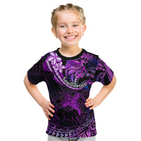 Polynesian Pride Sagittarius Zodiac Kid T Shirt Astrological Sign Tribal Plumeria Purple Galaxy LT14 Purple - Polynesian Pride
