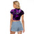 Polynesian Pride Sagittarius Zodiac Raglan Cropped T Shirt Astrological Sign Tribal Plumeria Purple Galaxy LT14 - Polynesian Pride