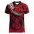 Polynesian Pride Capricorn Zodiac Women V Neck T Shirt Astrological Sign Tribal Plumeria Red Galaxy LT14 Female Red - Polynesian Pride