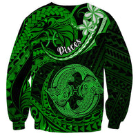 Polynesian Pride Pisces Zodiac Sweatshirt Astrological Sign Tribal Plumeria Green Galaxy LT14 - Polynesian Pride