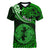 Polynesian Pride Pisces Zodiac Women V Neck T Shirt Astrological Sign Tribal Plumeria Green Galaxy LT14 Female Green - Polynesian Pride