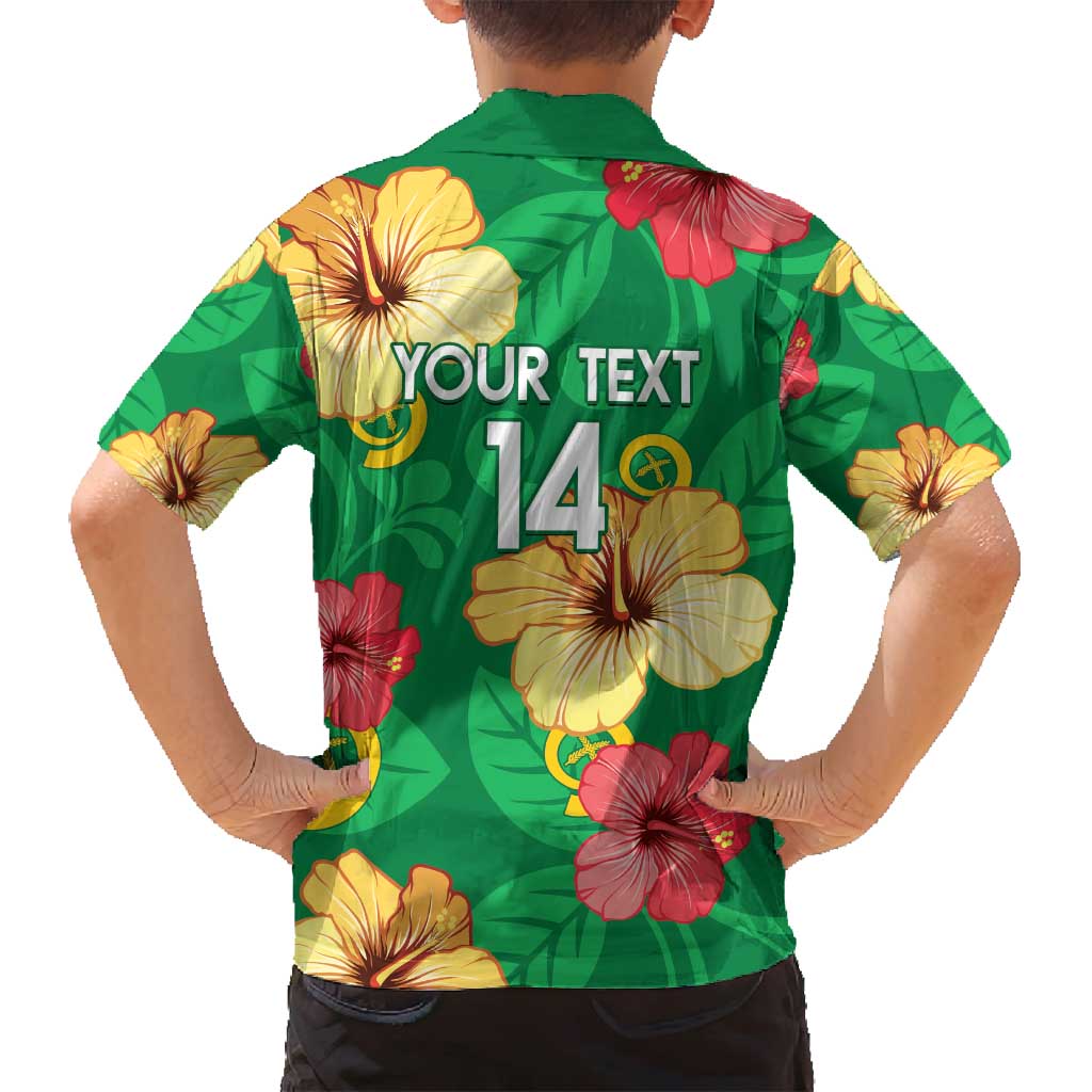 Custom Vanuatu Cricket Family Matching Long Sleeve Bodycon Dress and Hawaiian Shirt 2024 Tropical Flowers Version LT14 - Polynesian Pride