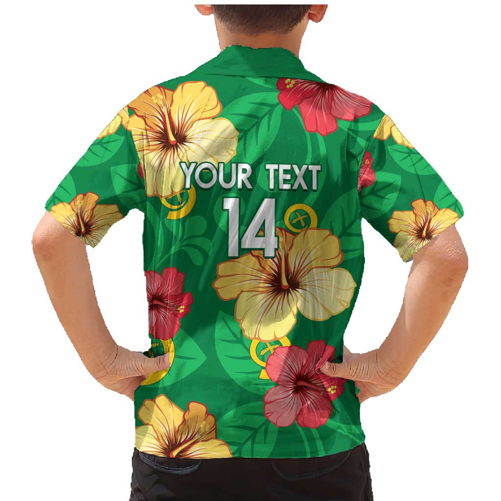 Custom Vanuatu Cricket Family Matching Mermaid Dress and Hawaiian Shirt 2024 Tropical Flowers Version LT14 - Polynesian Pride