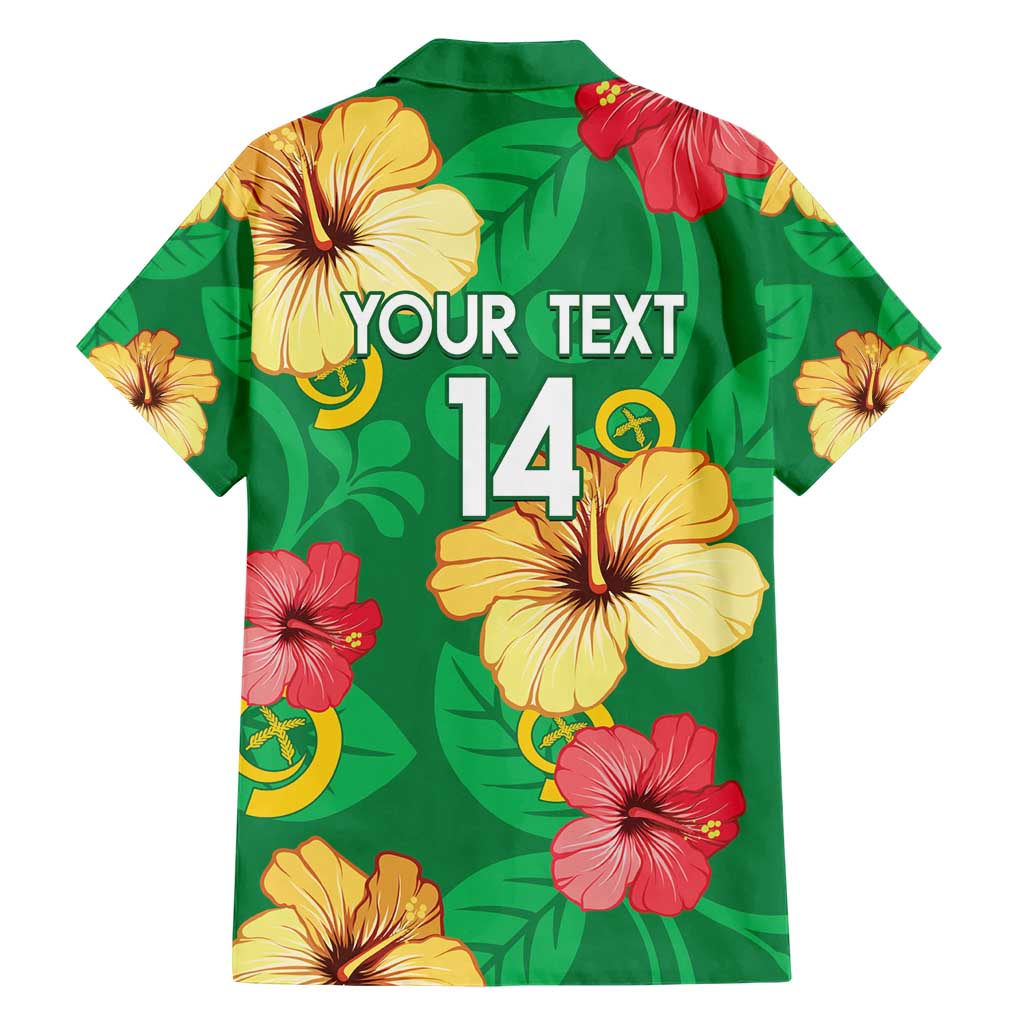 Custom Vanuatu Cricket Family Matching Short Sleeve Bodycon Dress and Hawaiian Shirt 2024 Tropical Flowers Version LT14 - Polynesian Pride