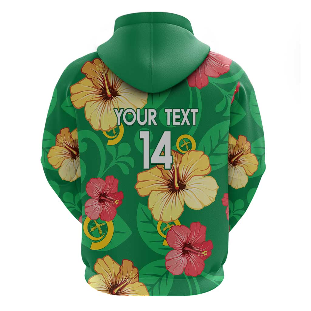 Custom Vanuatu Cricket Hoodie 2024 Tropical Flowers Version
