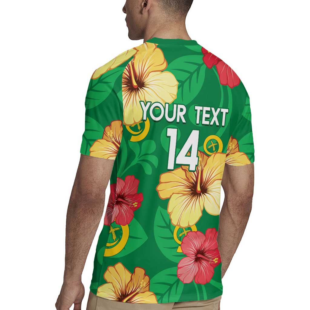 Custom Vanuatu Cricket Rugby Jersey 2024 Tropical Flowers Version