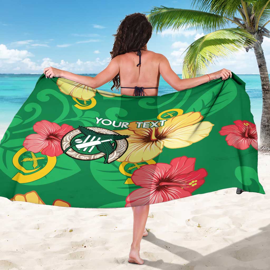 Custom Vanuatu Cricket Sarong 2024 Tropical Flowers Version