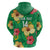 Custom Vanuatu Cricket Zip Hoodie 2024 Tropical Flowers Version