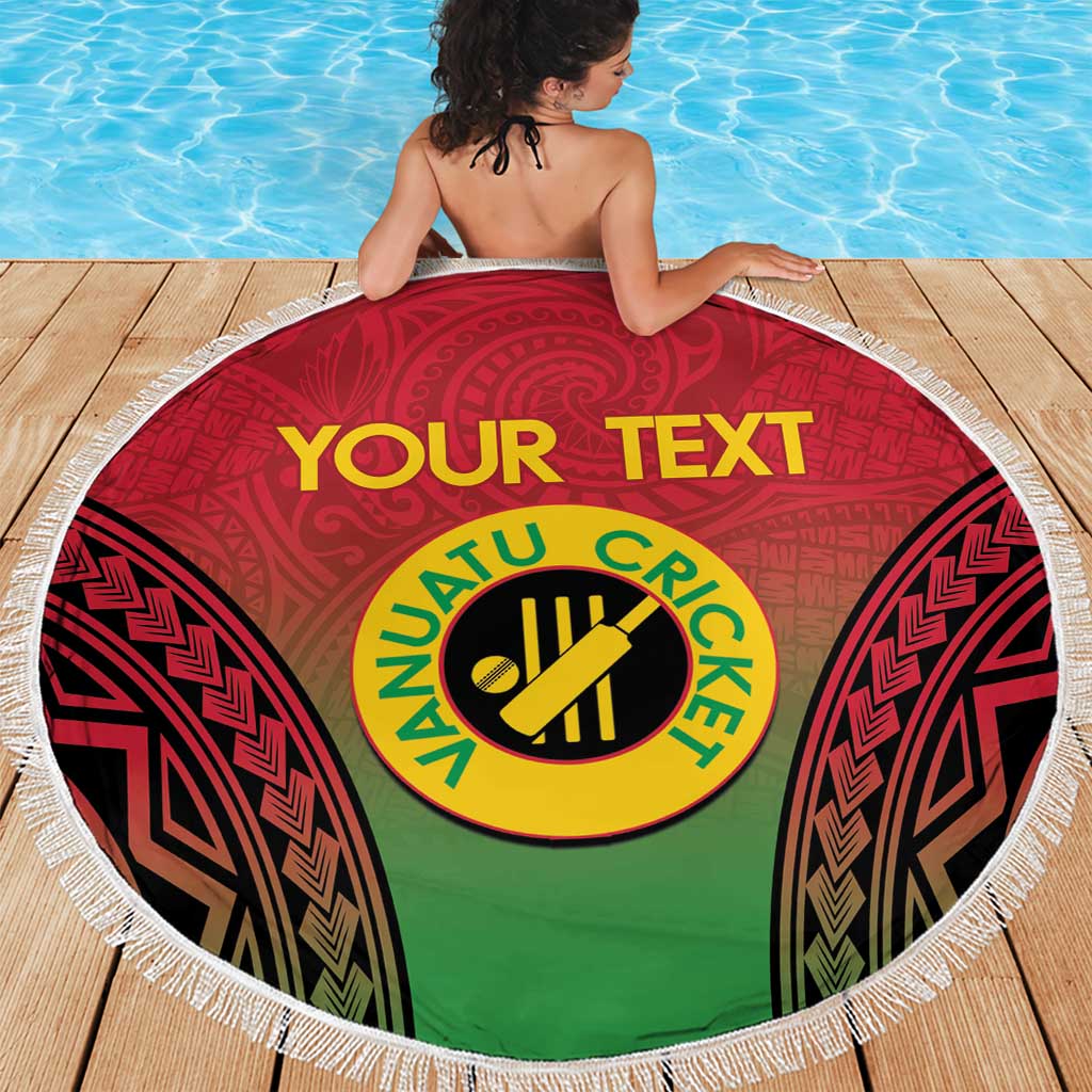 Custom Vanuatu Cricket Beach Blanket 2024 Polynesian Pattern Sporty Style