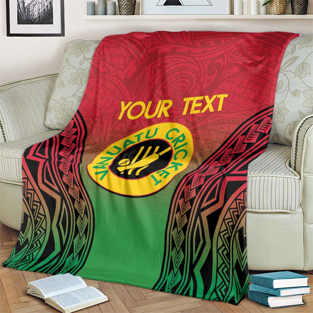 Custom Vanuatu Cricket Blanket 2024 Polynesian Pattern Sporty Style