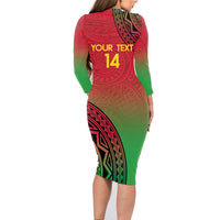 Custom Vanuatu Cricket Family Matching Long Sleeve Bodycon Dress and Hawaiian Shirt 2024 Polynesian Pattern Sporty Style LT14 - Polynesian Pride